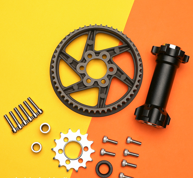 Sur-ron light bee Mid. Shaft Sleeve + Power Output Shaft Sprocket (14T) + Rr. Belt Pulley